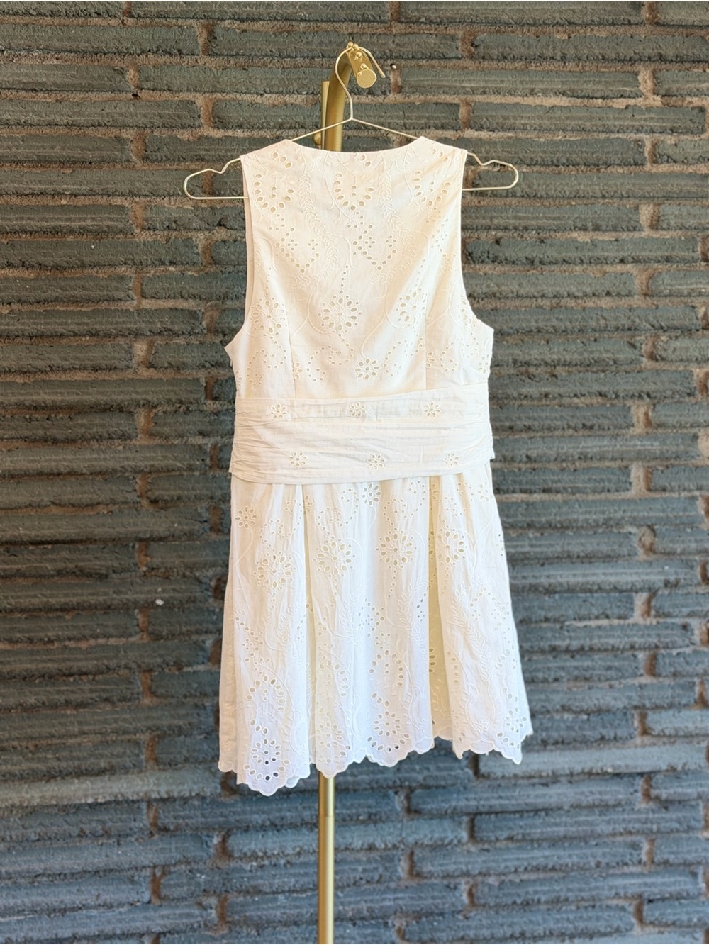 Maeve White Eyelet Tie-Waist Mini Dress - Picture 2 of 10